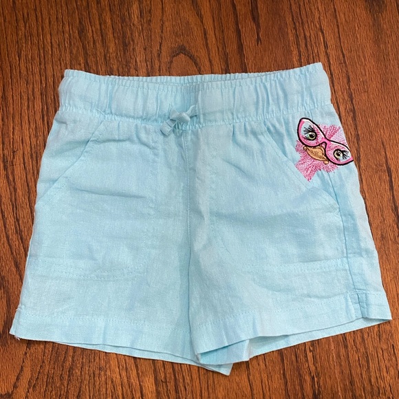 Other - Light blue embroidered linen shorts, girls sz 5/6